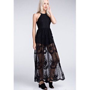 NWT, Honey Belle, Halter Lace Maxi